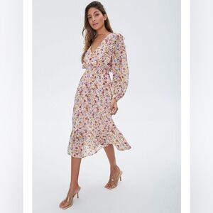 Floral Long Sleeve Dress - Multicolor